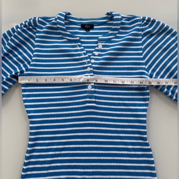 Rails Puff-Sleeve Striped Henley Top – Size S - Picture 5 of 8
